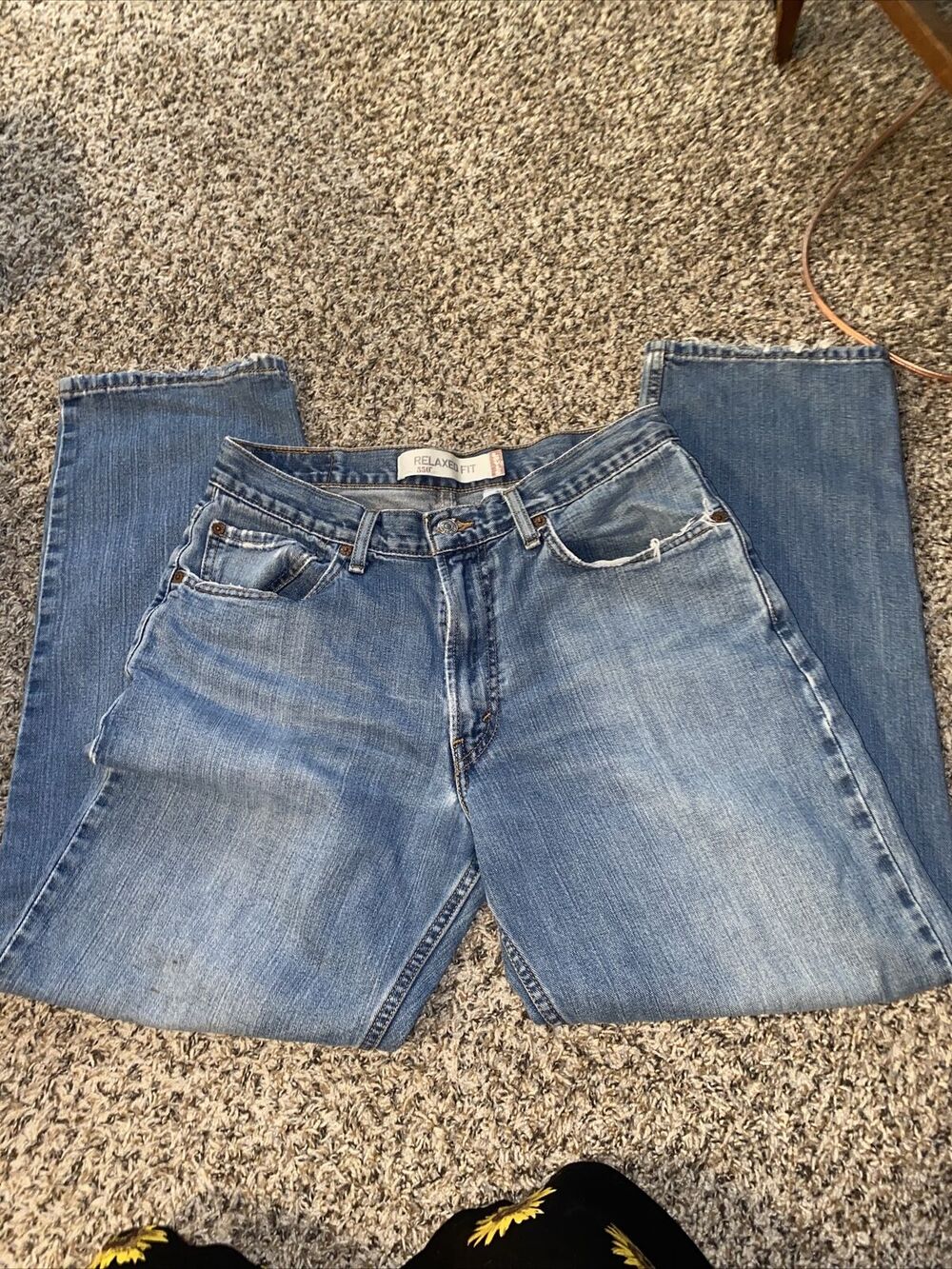 Levi's 550 Relaxed Fit Straight Leg Jeans Men's 33x30 Light Wash 100% Cotton